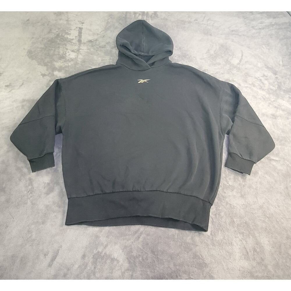 Reebok Women's Sz M Lux 24k Gold Fleece Sweatshirt Hoodie Winter C12-9 - Picture 2 of 10
